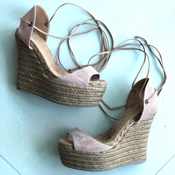 natural espadrille wedge